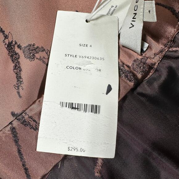 Vince Iris Floral Jacquard Twist Knot Midi Skirt Brown Women's Size 4 NWT NEW - Picture 6 of 12